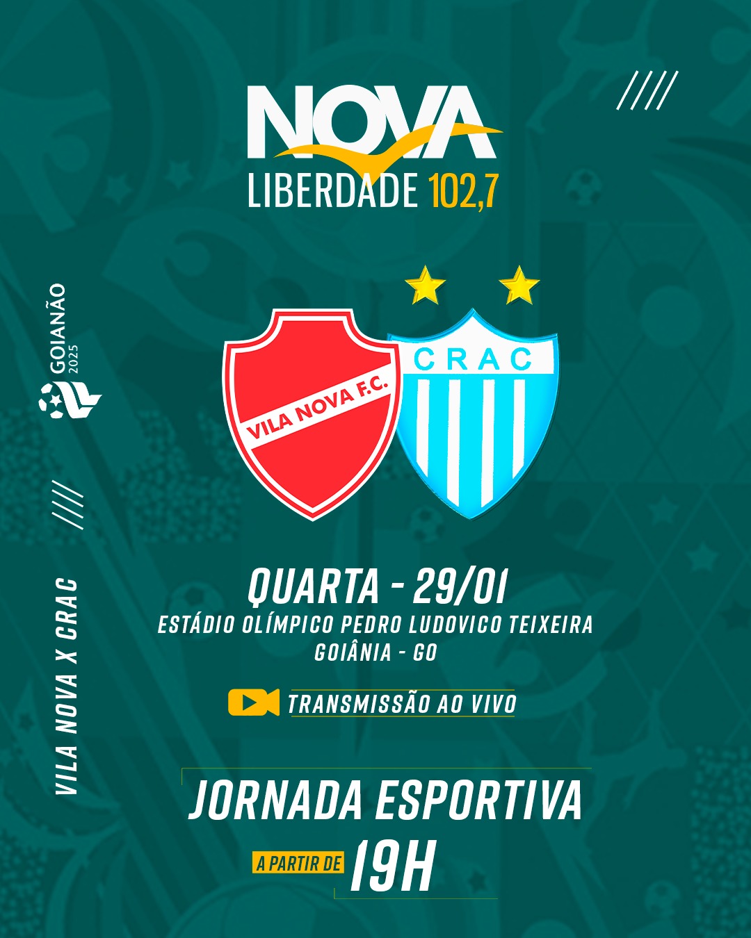 Vila Nova e CRAC se enfrentam hoje pelo Campeonato Goiano