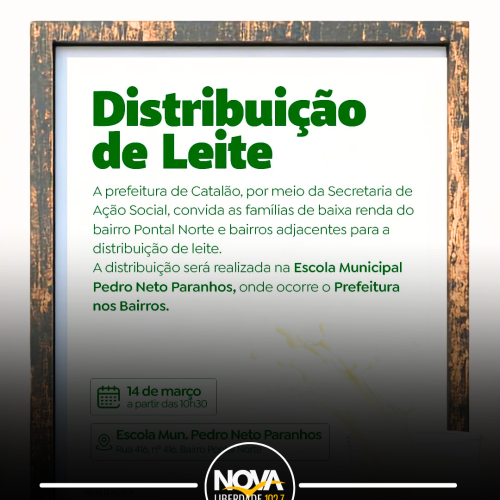 Distribuição de Leite no Pontal Norte! 🥛